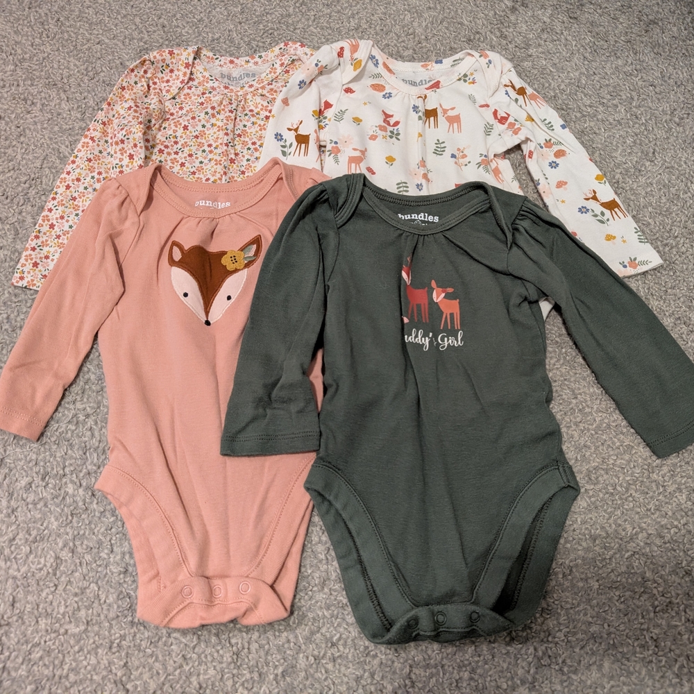 Adorable Baby Bodysuit Set - Pink and Green